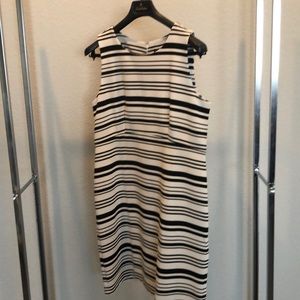 Ann Taylor Size 14 striped black and white sheath